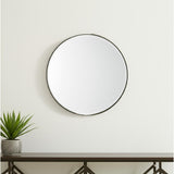 24" Gold Metal Round Framed Accent Mirror