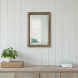18" Brown Solid Wood Framed Accent Mirror