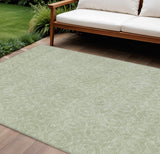 8' X 10' Mint Green Geometric Washable Indoor Outdoor Area Rug