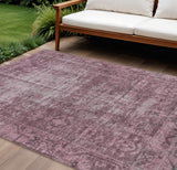 8' X 10' Merlot Oriental Washable Indoor Outdoor Area Rug