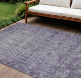 8' X 10' Purple Oriental Washable Indoor Outdoor Area Rug