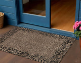 3' X 5' Brown Animal Print Washable Indoor Outdoor Area Rug
