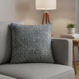 21" Dark Gray Splatter Linen Throw Pillow Cover