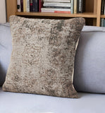 20" Taupe Chenille Throw Pillow Cover with Texture