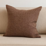 22" Brown Linen Throw Pillow Cover with Texture