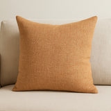 22" Rust Linen Throw Pillow Cover with Texture