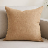 22" Brown Linen Throw Pillow Cover with Texture