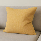 22" Mustard Linen Throw Pillow Cover with Texture