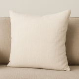 22" Cream Linen Throw Pillow Cover with Texture