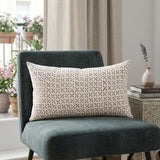 14" Cream Crosshatch Linen Throw Pillow Cover