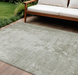 8' X 10' Linen Abstract Washable Indoor Outdoor Area Rug