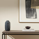 12" Black Mottled Cylinder Glass Table Vase
