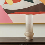 16" Off White And Gold Metal Cylinder Table Vase