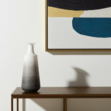 20" Gray And White Ombre Metal Table Vase