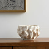 9" Cream Sculptural Ceramic Table Vase