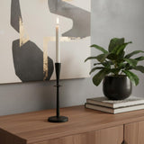 13" Black Metal Abstract Tabletop Candle Holder