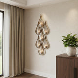 52" Gold And Gray Distressed Geometric Glass And Metal Wall Sconce Candle Holder