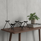 7" Black Geometric Metal Tabletop Votive Candle Holder