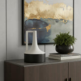 12" Black And White Ombre Ceramic Jug Vase