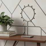 13" Gray Metal Circle Tabletop Sculpture