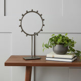 15" Gray Metal Circle Tabletop Sculpture