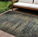 8' X 10' Coffee Abstract Washable Indoor Outdoor Area Rug