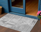 3' X 5' Gray And Off White Abstract Washable Indoor Outdoor Area Rug
