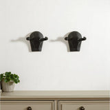 Set of Two Tauro IV Black Bull Metal Hanging Dimensional Sculpture