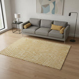 6' X 8' Gold And Beige Geometric Berber Washable Area Rug With UV Protection