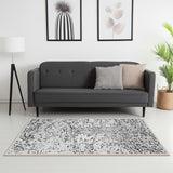 6' X 8' Gray White And Brown Abstract Washable Area Rug With UV Protection