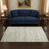 6' X 8' Gray Green And Brown Tribal Washable Area Rug With UV Protection