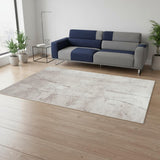 5' X 7' Gray And White Abstract Washable Area Rug With UV Protection