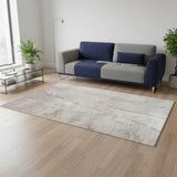 6' X 8' Gray And White Abstract Washable Area Rug With UV Protection