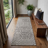 2' X 5' Gray And Beige Geometric Washable Area Rug With UV Protection