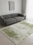 8' Green Beige And White Abstract Washable Round Rug With UV Protection