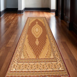 18' Red And Beige Moroccan Runner Rug