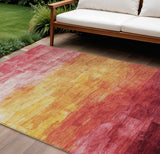 8' X 10' Blush And Pink Striped Washable Indoor Outdoor Area Rug