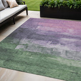 5' X 8' Lavender And Lilac Abstract Washable Indoor Outdoor Area Rug