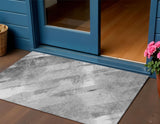 3' X 5' Gray And Charcoal Striped Washable Indoor Outdoor Area Rug