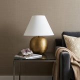 24" Gold Round Bedside Lamp With Empire Shade