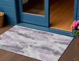 3' X 5' Lavender And Lilac Abstract Washable Indoor Outdoor Area Rug