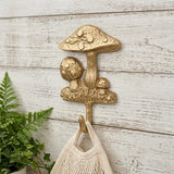 4" Gold Cast Iron Mushroom Wall Hook