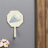 4" Blue And Cream Cast Iron Conch Shell Wall Hook