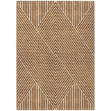 5' X 8' Terra Cotta And Ivory Geometric Washable Indoor Outdoor Area Rug