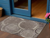 3' X 5' Chocolate And Beige Faux Bois Washable Indoor Outdoor Area Rug