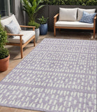 5' X 8' Lavender And Ivory Geometric Washable Indoor Outdoor Area Rug