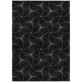 8' X 10' Black And Ivory Geometric Washable Indoor Outdoor Area Rug