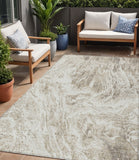 5' X 8' Taupe And Ivory Abstract Washable Indoor Outdoor Area Rug