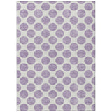 3' X 5' Lavender And Ivory Polka Dot Washable Indoor Outdoor Area Rug