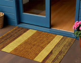 3' X 5' Terra Cotta Gold And Brown Abstract Washable Indoor Outdoor Area Rug